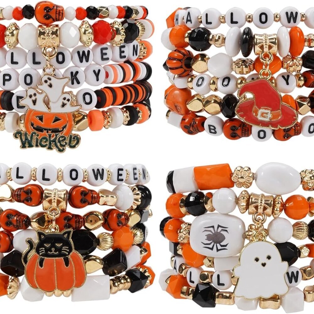Bohemian Bracelets for Women Stretch Multilayer Colorful Beads Bracelet with Cha